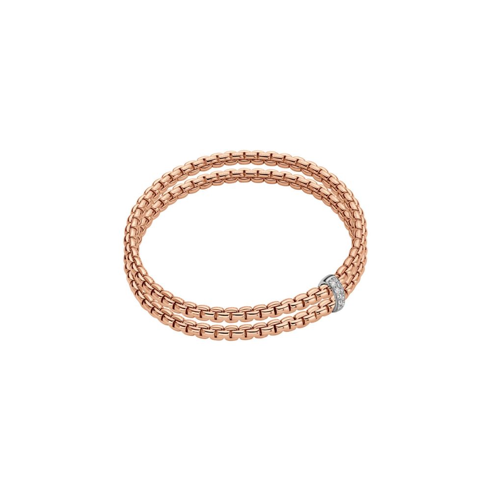 Bracciale Fope Collezione Eka Flex It in Oro Rosa con Diamanti Doppio