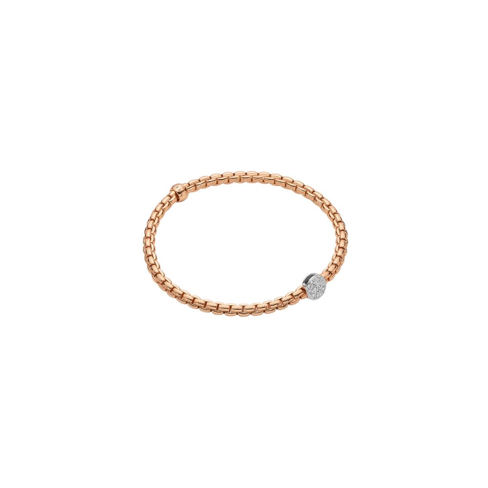 Bracciale Fope Collezione Eka Flex It in Oro Rosa con Pave di Diamanti