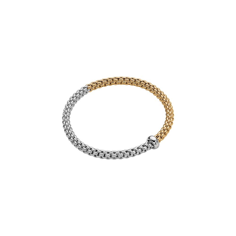 Bracciale Fope Collezione Solo Flex It in Oro Bianco e Giallo con Diamante