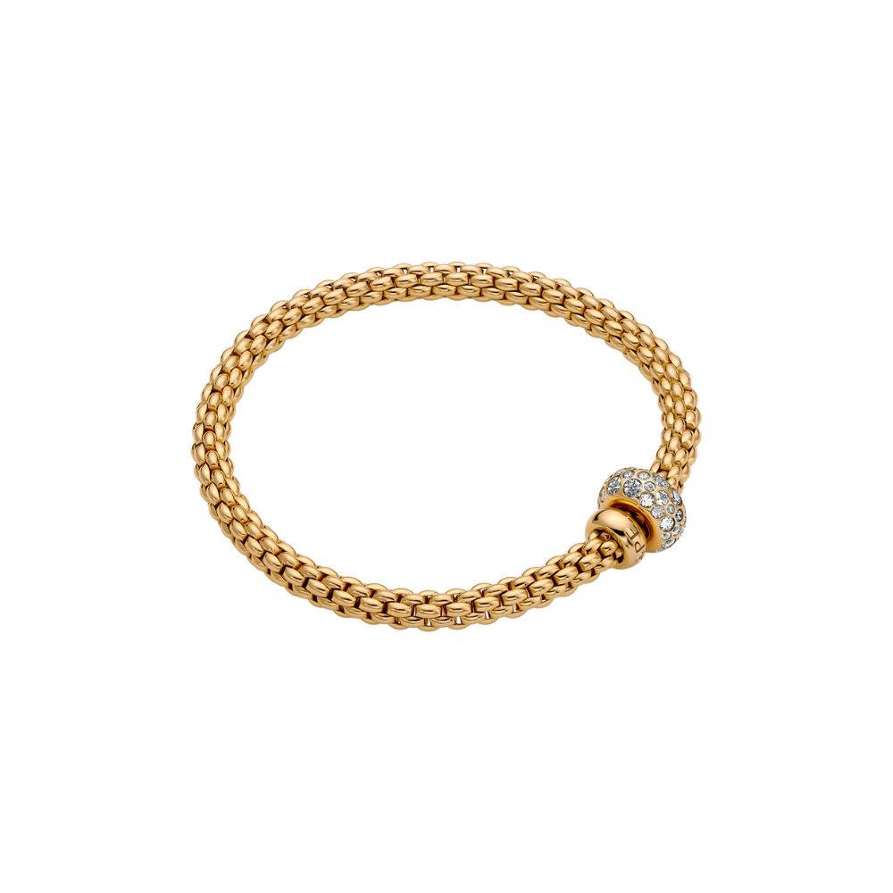 Bracciale Fope Collezione Solo Flex It in Oro Giallo con Diamanti