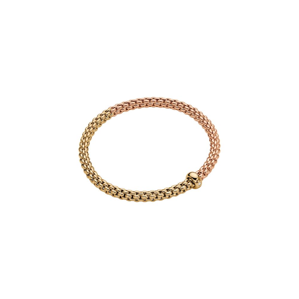 Bracciale Fope Collezione Solo Flex It in Oro Giallo e Rosa con Diamante