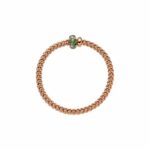 Fope Solo Flex It Collection bracelet in Rose Gold with Diamonds and Emeralds