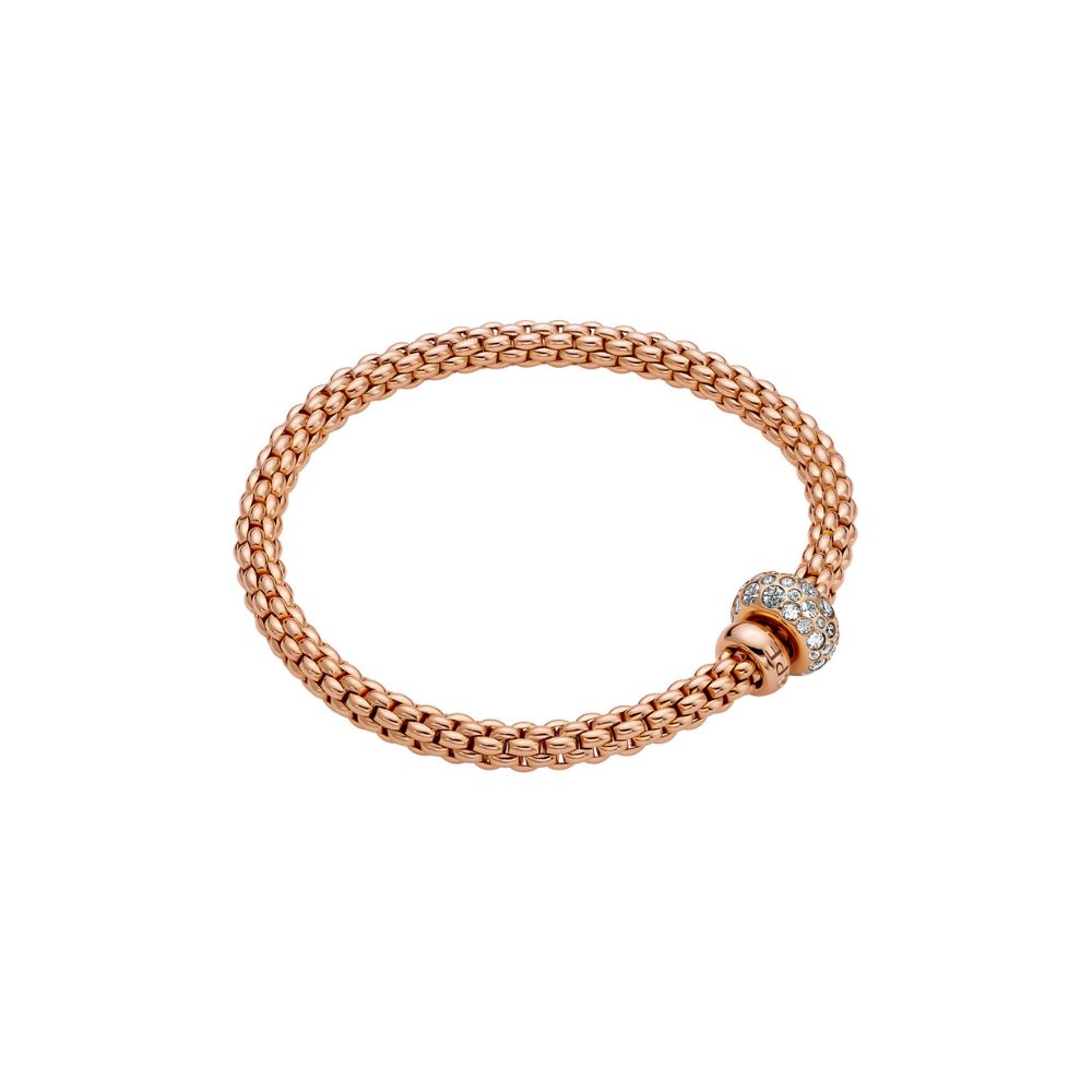 Bracciale Fope Collezione Solo Flex It in Oro Rosa con Diamanti