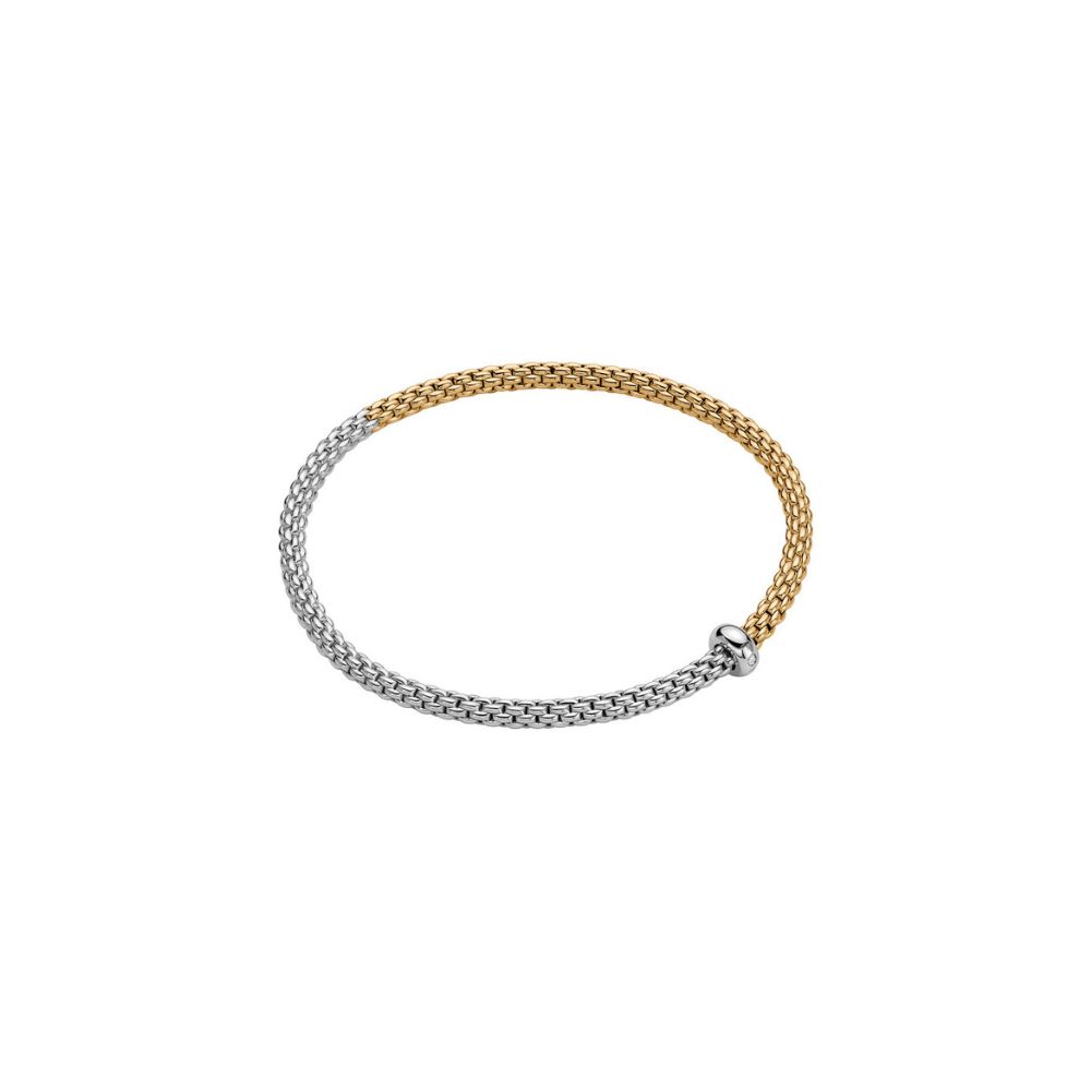 Bracciale Fope Flex It Collezione Prima in Oro Bianco e Giallo con Diamante