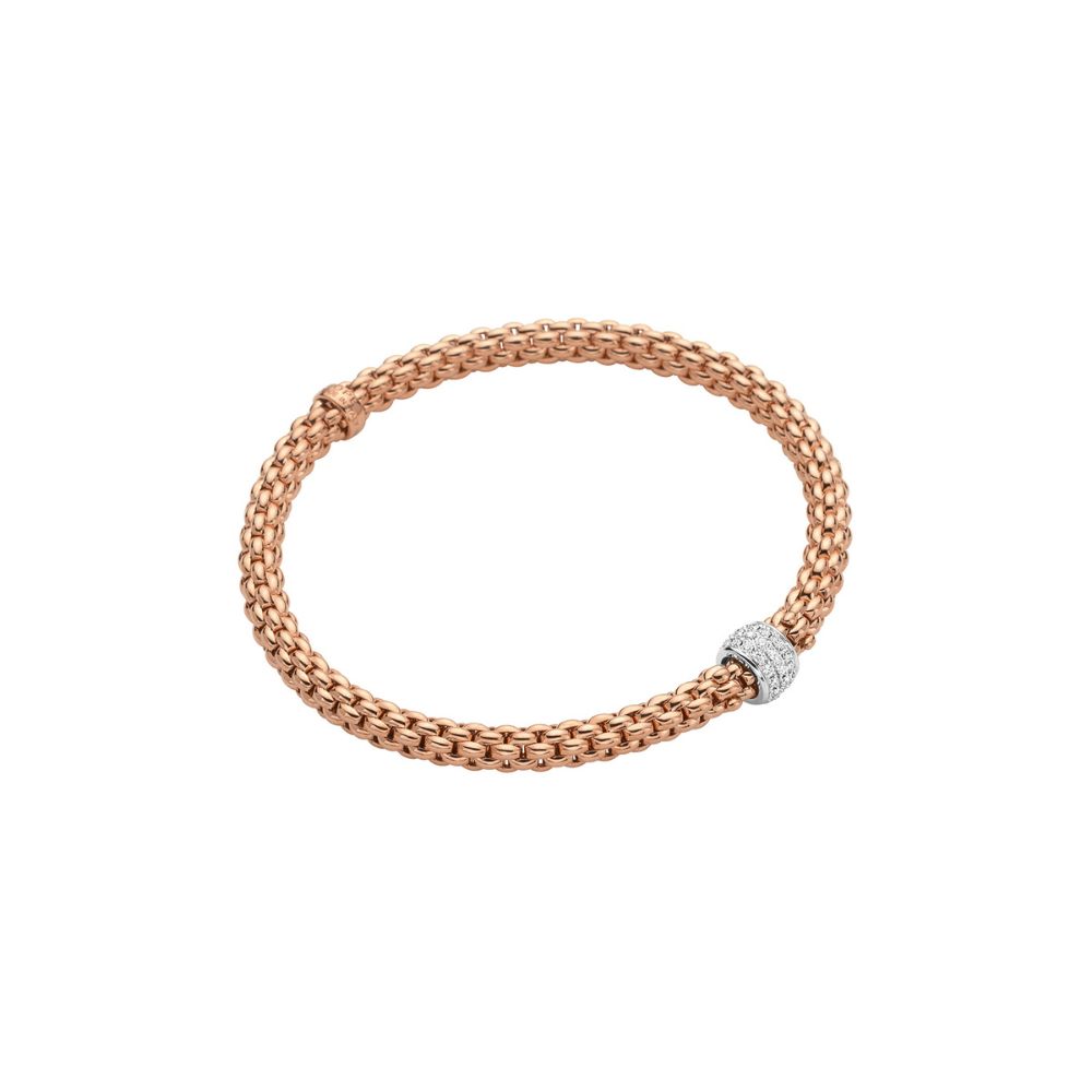 Bracciale Fope Flex It Collezione Solo in Oro Rosa con Diamanti