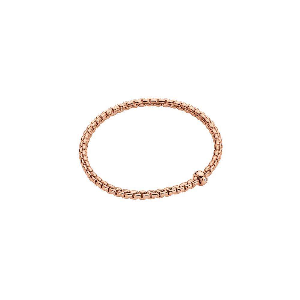 Bracciale Fope Flex It Eka in Oro Rosa con Diamante