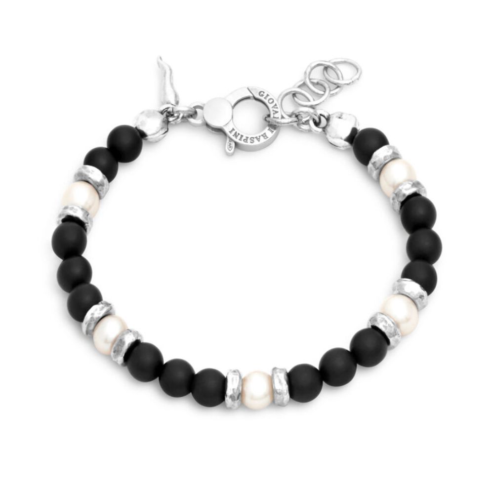 Giovanni Raspini Tango Armband aus Graphit und Perlen
