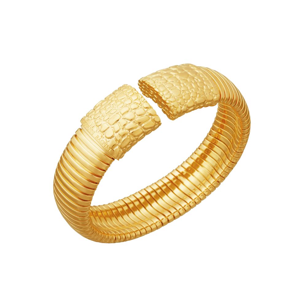 Giovanni Raspini Tubogas Croco Large Golden Bracelet