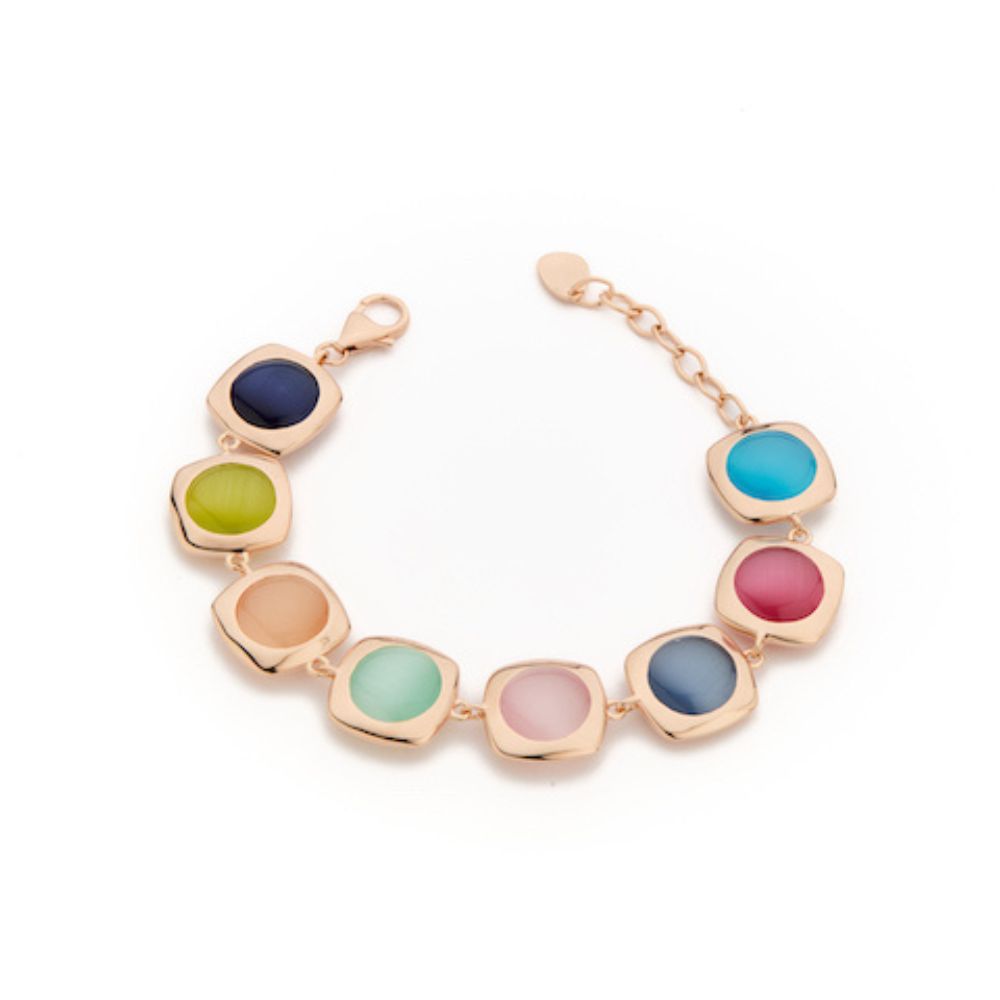 Madi Oblo Bracelet with Eight Colored Hydrothermal Quartz