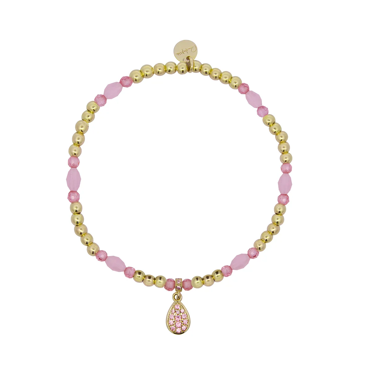 Bracciale Rue des Mille Elastici Drop Rosa e Giallo