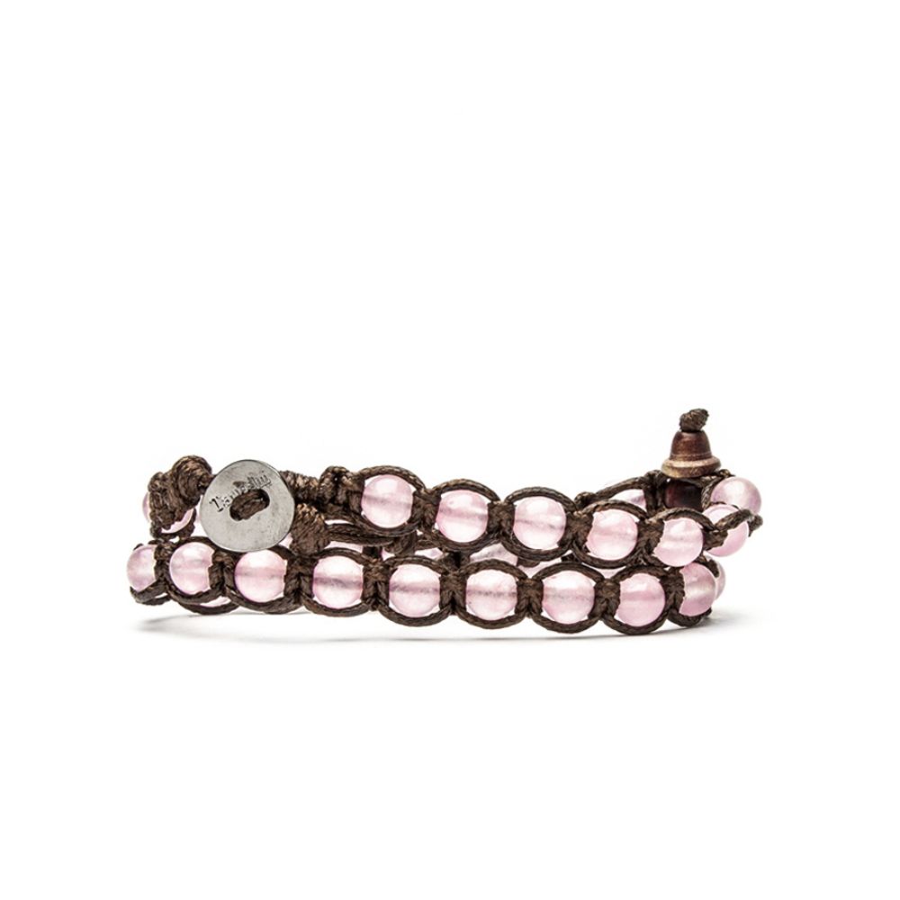 Bracciale Tamashii Tibetano a Doppio Filo Giada Rosa