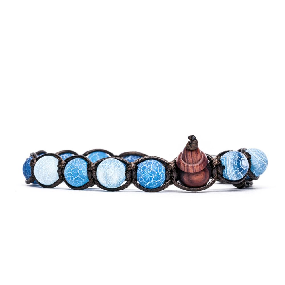 Bracciale Tamashii Tibetano Air Slacked con Agata Blu