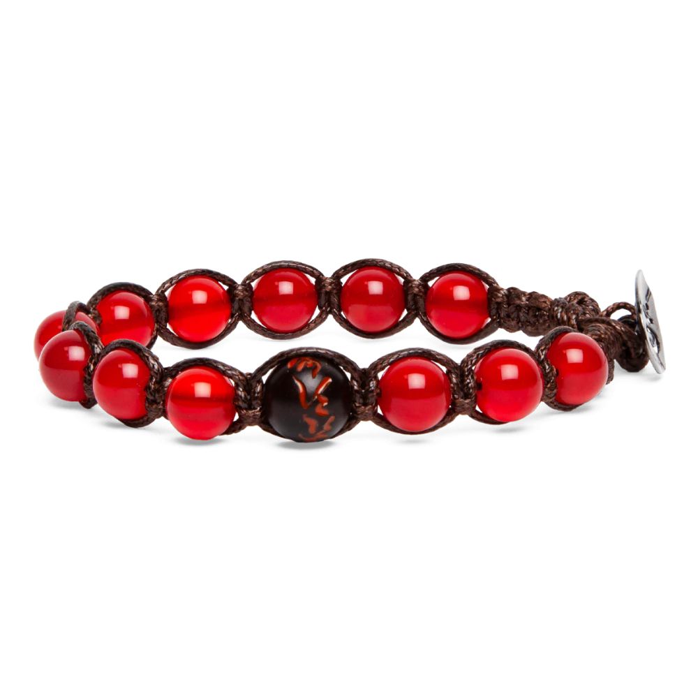 Bracciale Tamashii Tibetano Cinque Elementi Agata Rosso Passione Fuoco Bracciale Tamashii Tibetano Cinque Elementi Agata Rosso Passione Fuoco