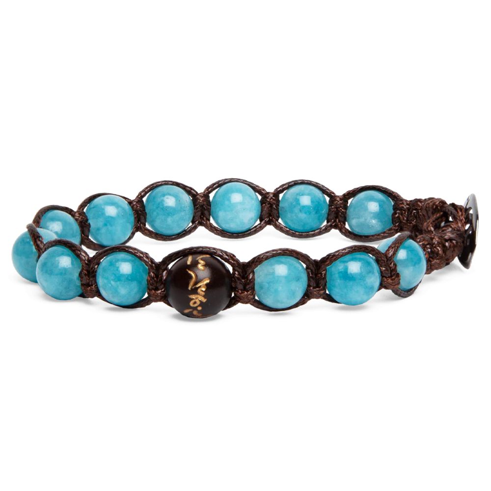 Bracciale Tamashii Tibetano Cinque Elementi Giada Sky Blu Elemento Terra Bracciale Tamashii Tibetano Cinque Elementi Giada Sky Blu Elemento Terra