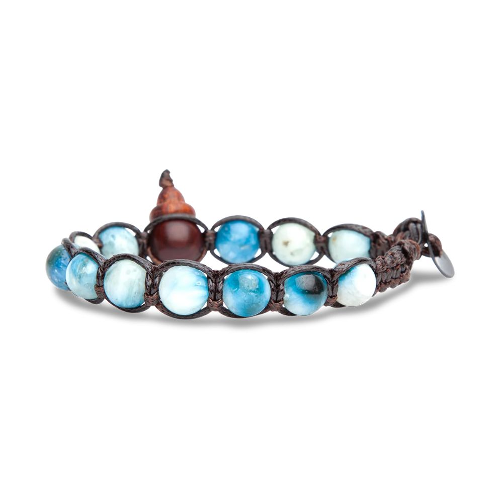Bracciale Tamashii Tibetano Classico con Giadeite Blu Ghiaccio