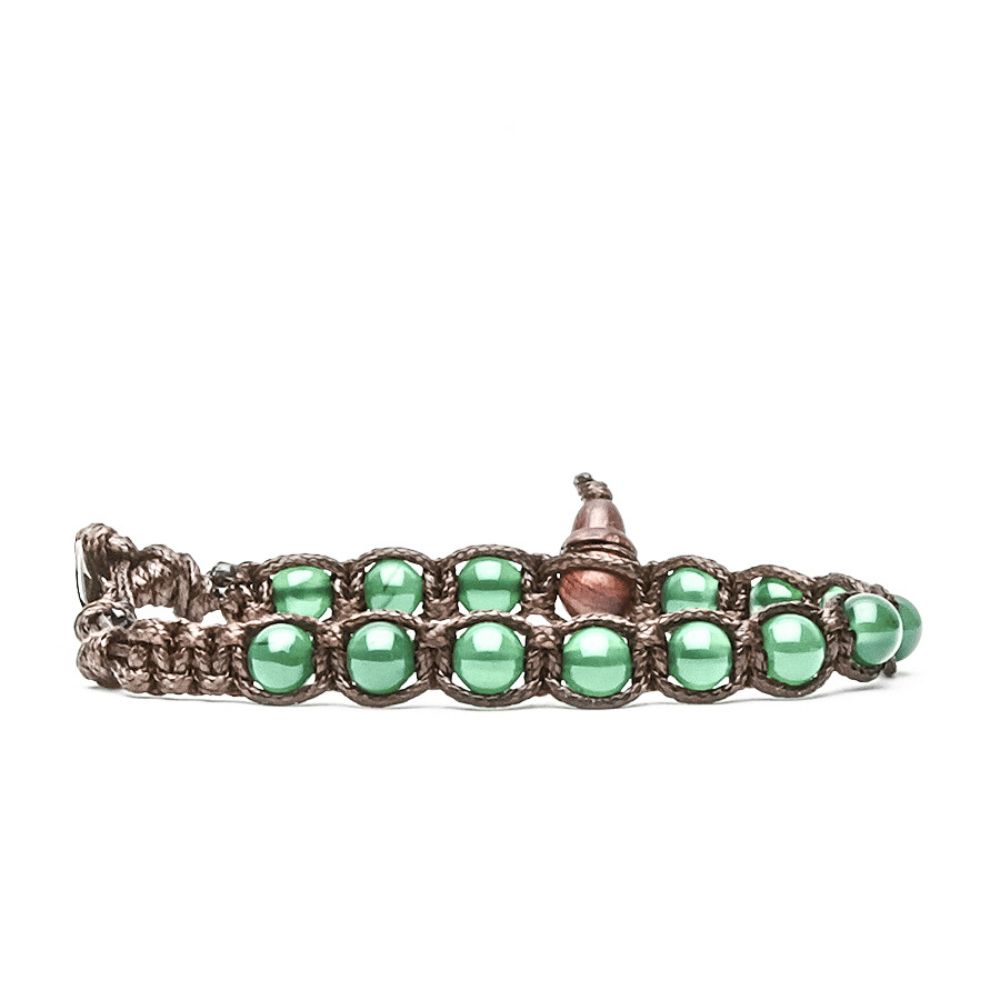 Bracciale Tamashii Tibetano con Agata Verde 6mm