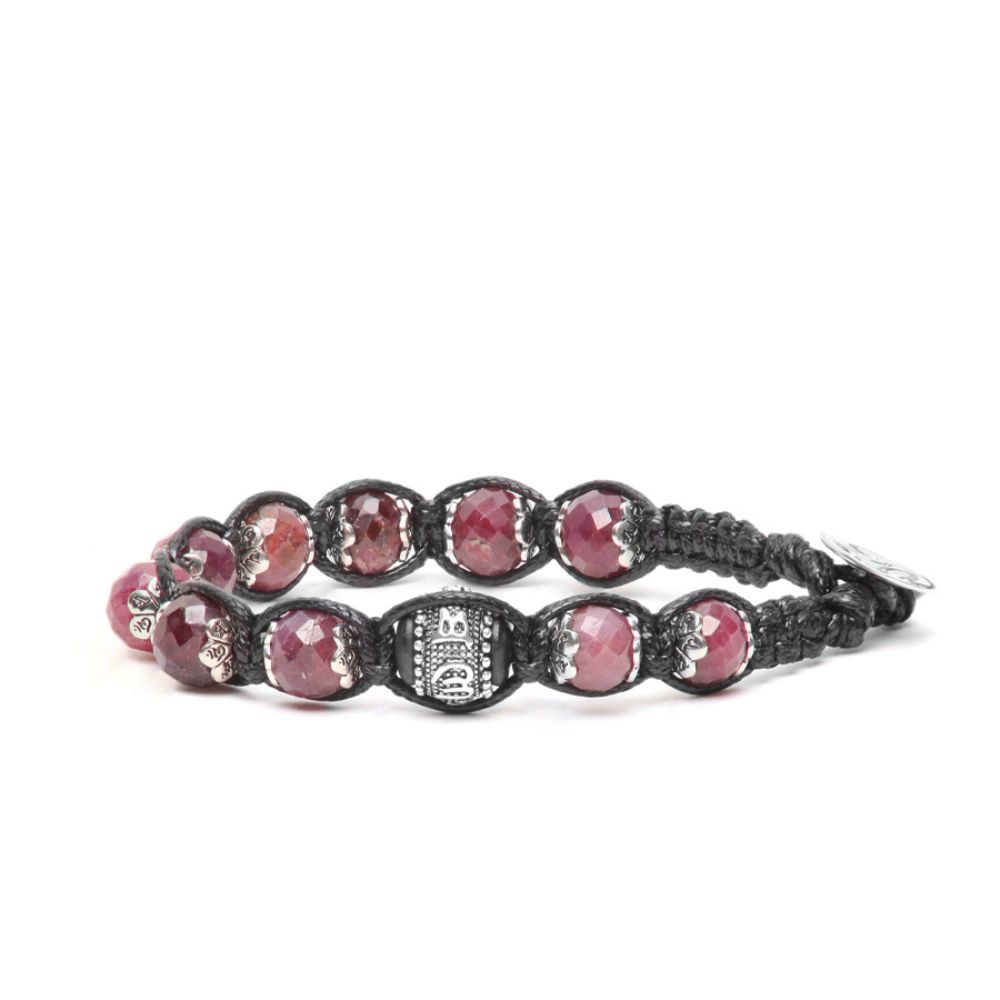 Bracciale Tamashii Tibetano Ruota della Preghiera Precious Edition Rubino