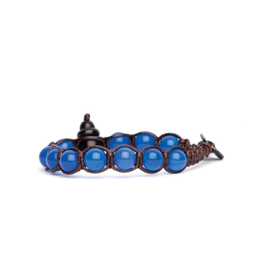 Bracciale Tamashii Tibetano Shungite con Agata Blu