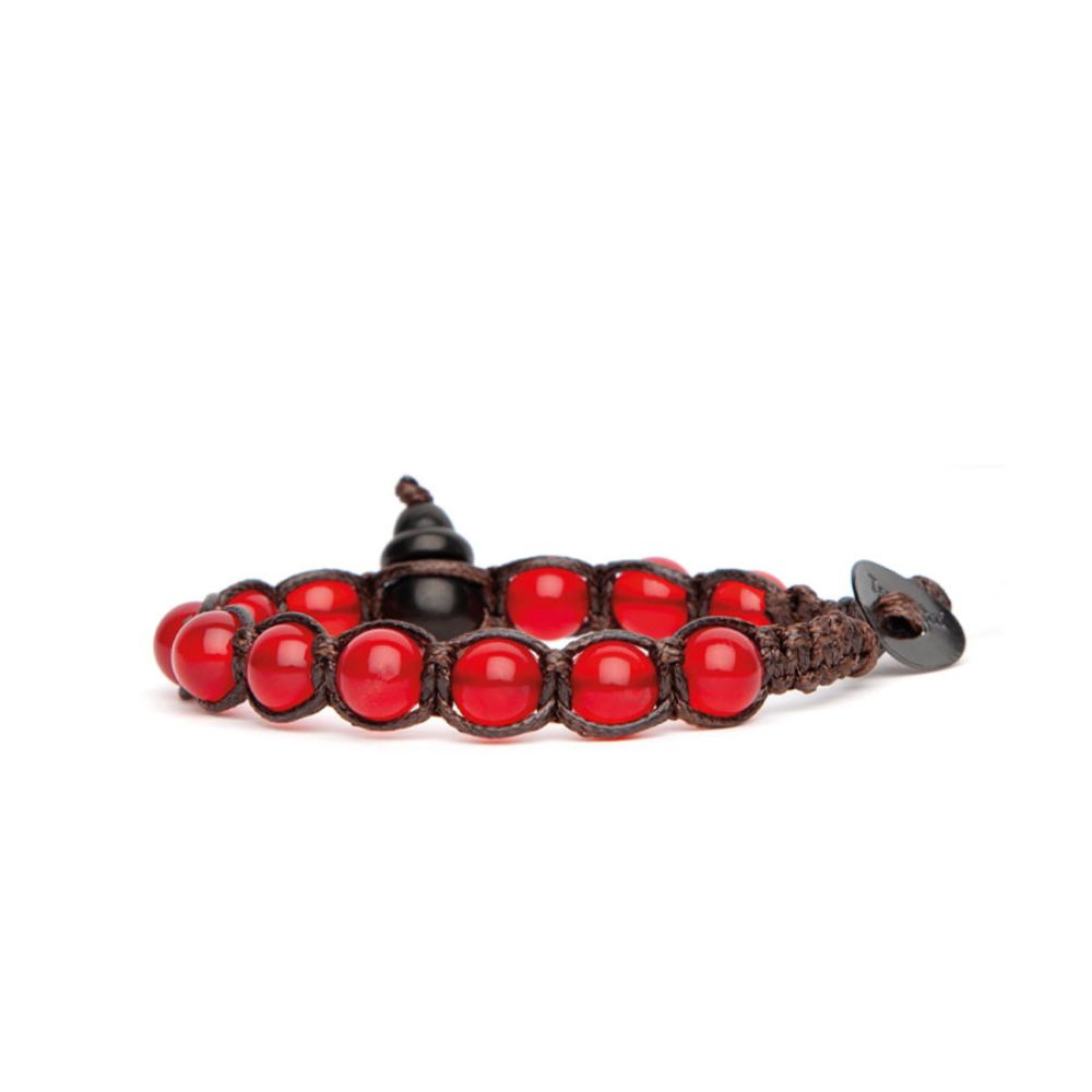 Bracciale Tamashii Tibetano Shungite con Agata Rosso Passione