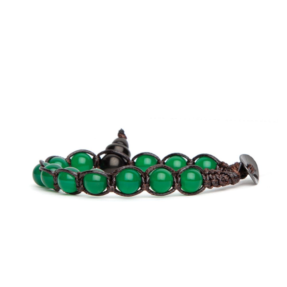 Bracciale Tamashii Tibetano Shungite con Agata Verde