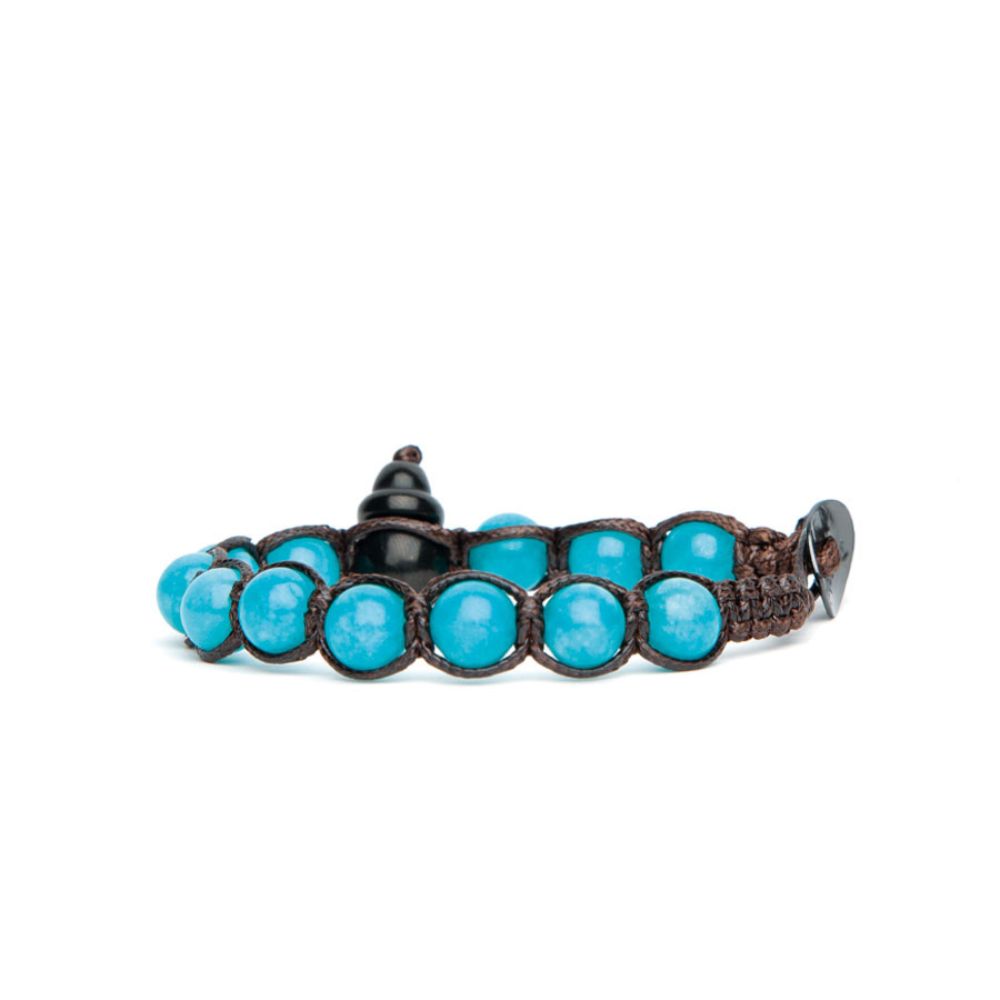 Bracciale Tamashii Tibetano Shungite con Giada Verde Acqua