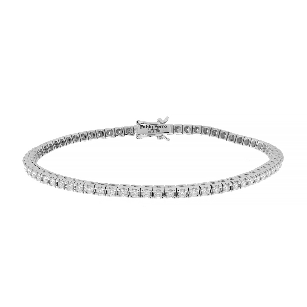 Fabio Ferro Tennis Bracelet in White Gold with Diamonds 1.50 Carats