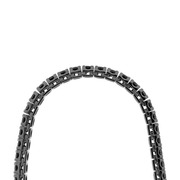 Fabio Ferro Tennisarmband aus brüniertem Gold mit 4 Karat schwarzen Diamanten