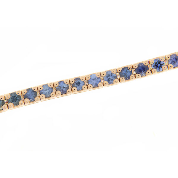 Fabio Ferro Regenbogen-Tennisarmband aus Roségold mit 5 Karat Saphir-Schatten