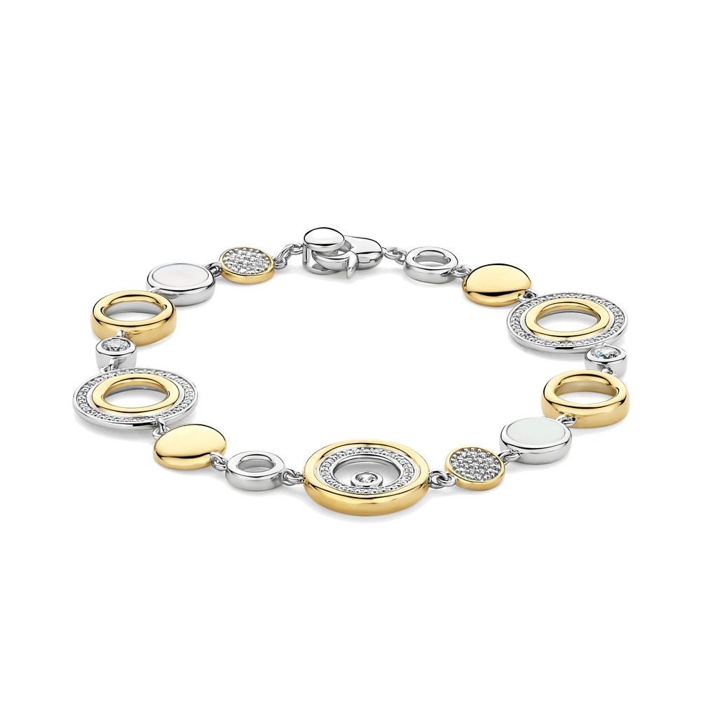 Bracciale Ti Sento Milano a Cerchi Bicolore con Zircone Bracciale Ti Sento Milano a Cerchi Bicolore con Zircone