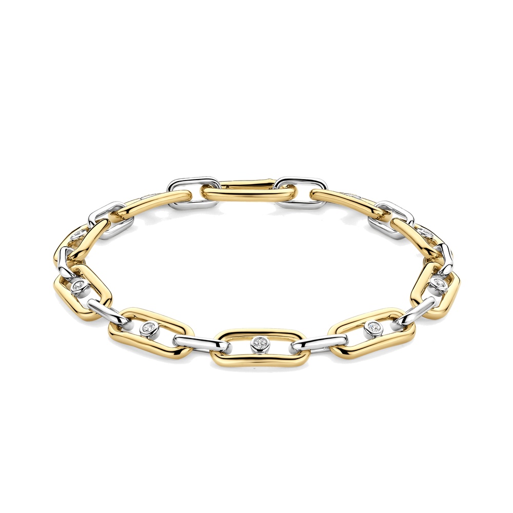 Bracciale Ti Sento Milano a Maglie Dorate con Zirconi Bracciale Ti Sento Milano a Maglie Dorate con Zirconi