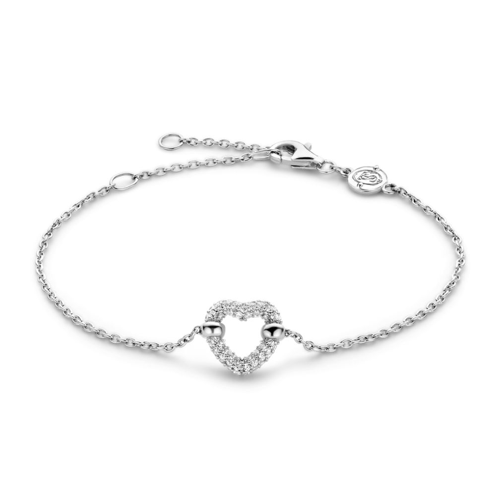 Bracciale Ti Sento Milano con Cuore in Argento e Zirconi Bracciale Ti Sento Milano con Cuore in Argento e Zirconi