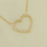 Yellow Cleo Heart Perforated Necklace