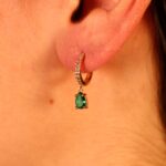 Green Cleo Drop Earrings