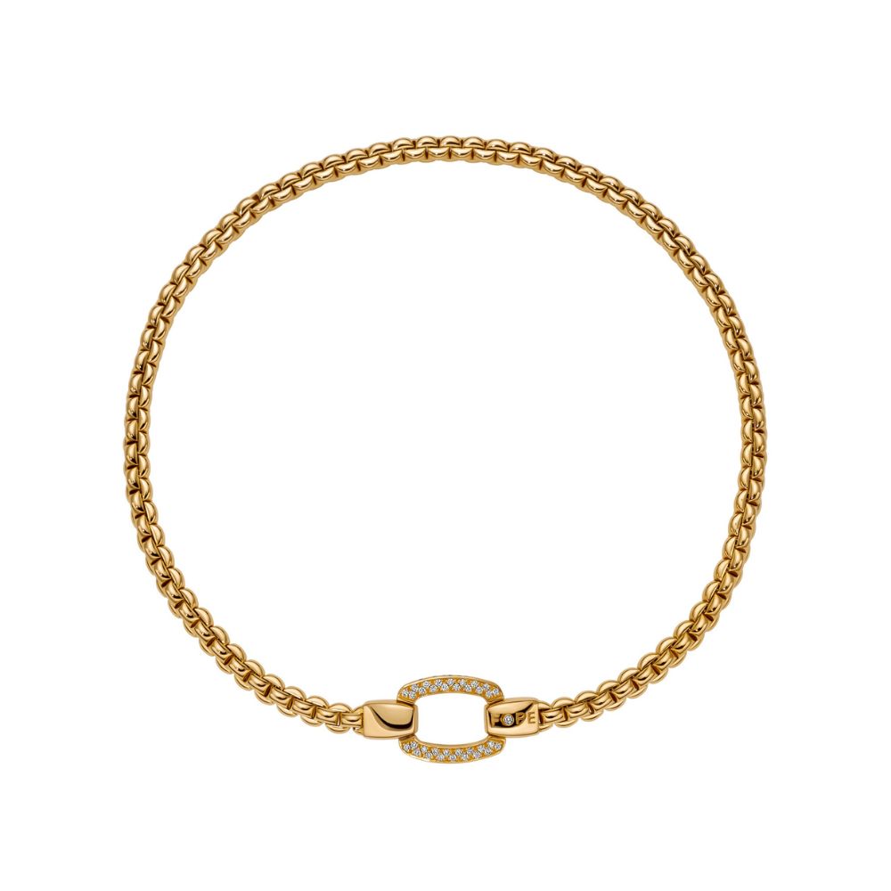 Collana Choker Fope Collezione Eka in Oro Giallo con Pave di Diamanti