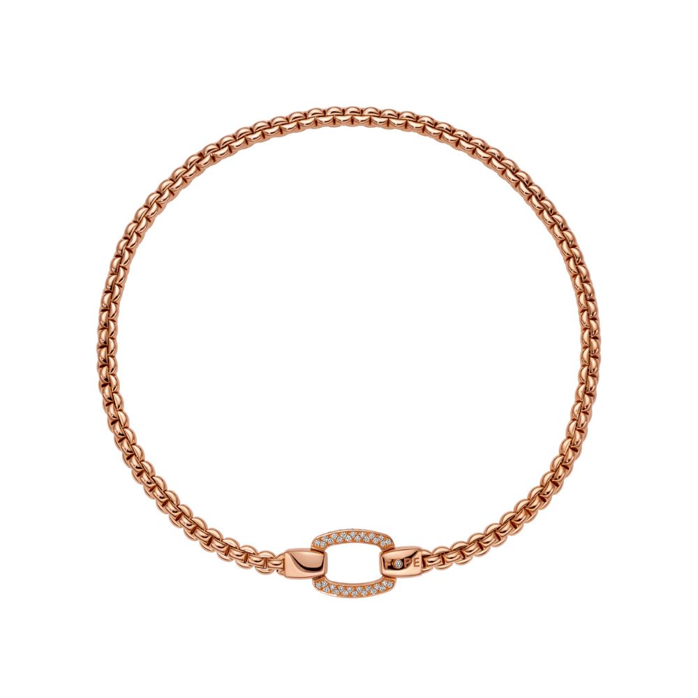 Collana Choker Fope Collezione Eka in Oro Rosa con Pave di Diamanti