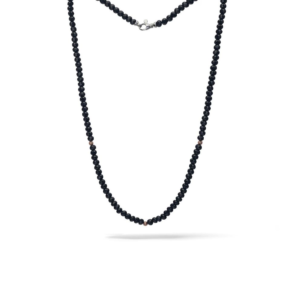 Collana Comete Argento con Spinelli Neri