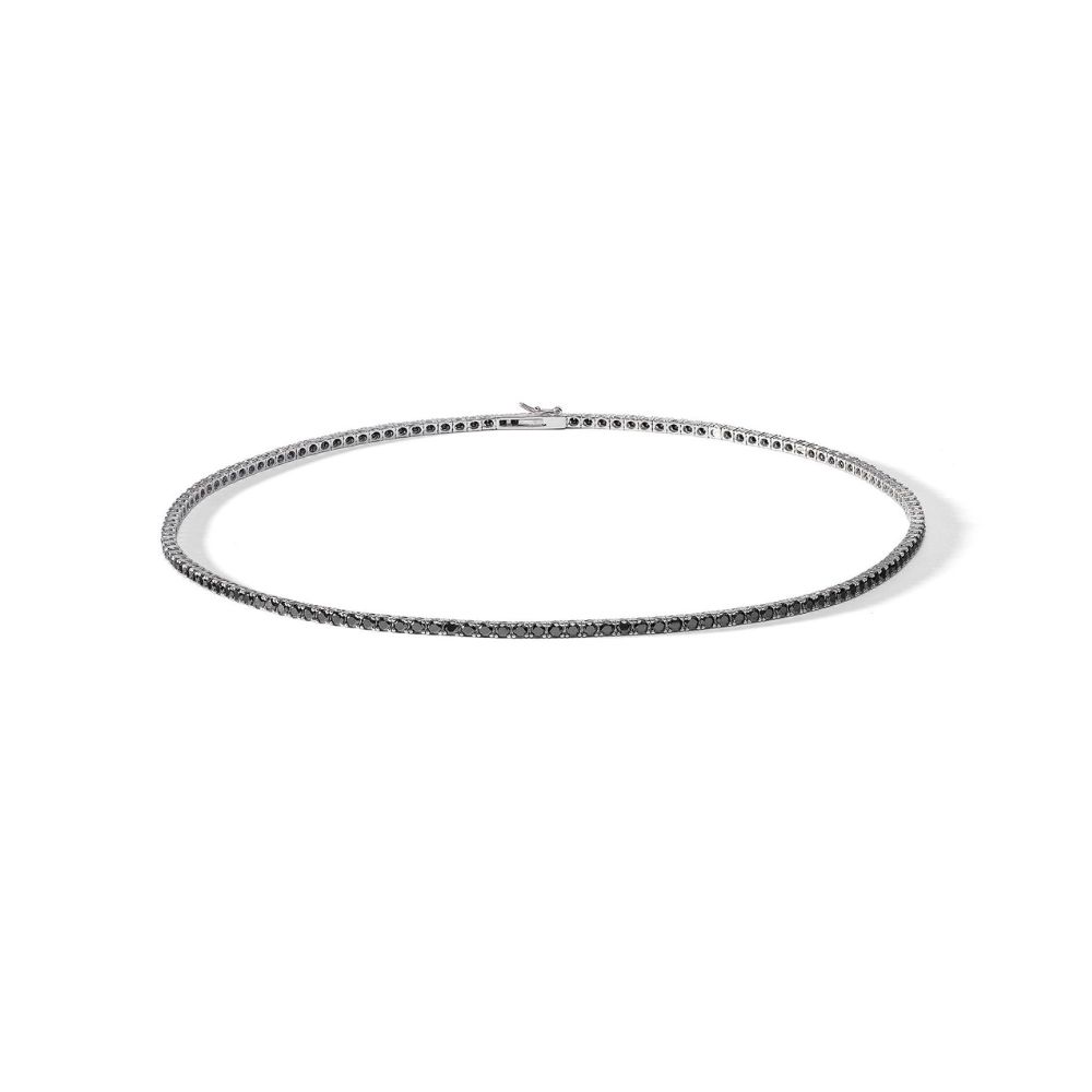 Collana Comete Argento con Zirconi Neri