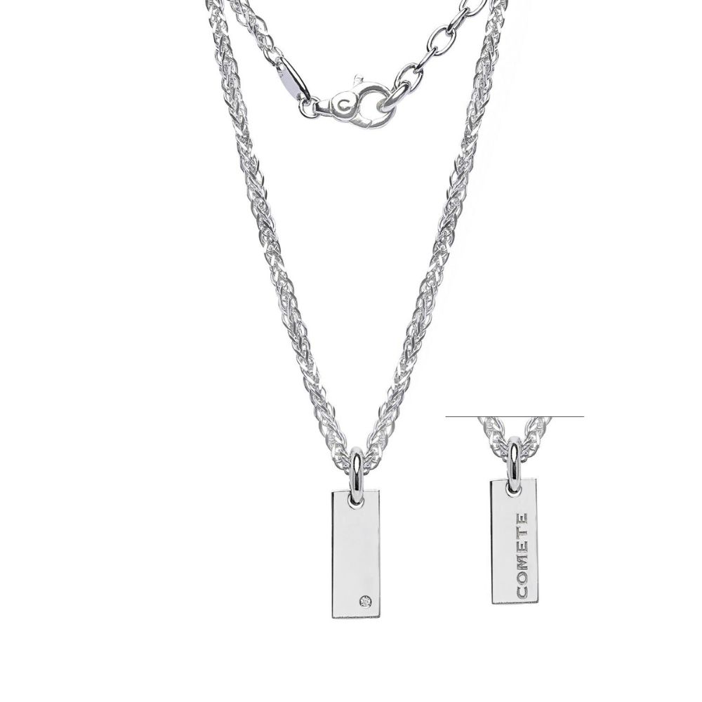 Collana Comete Argento e Diamante Bianco