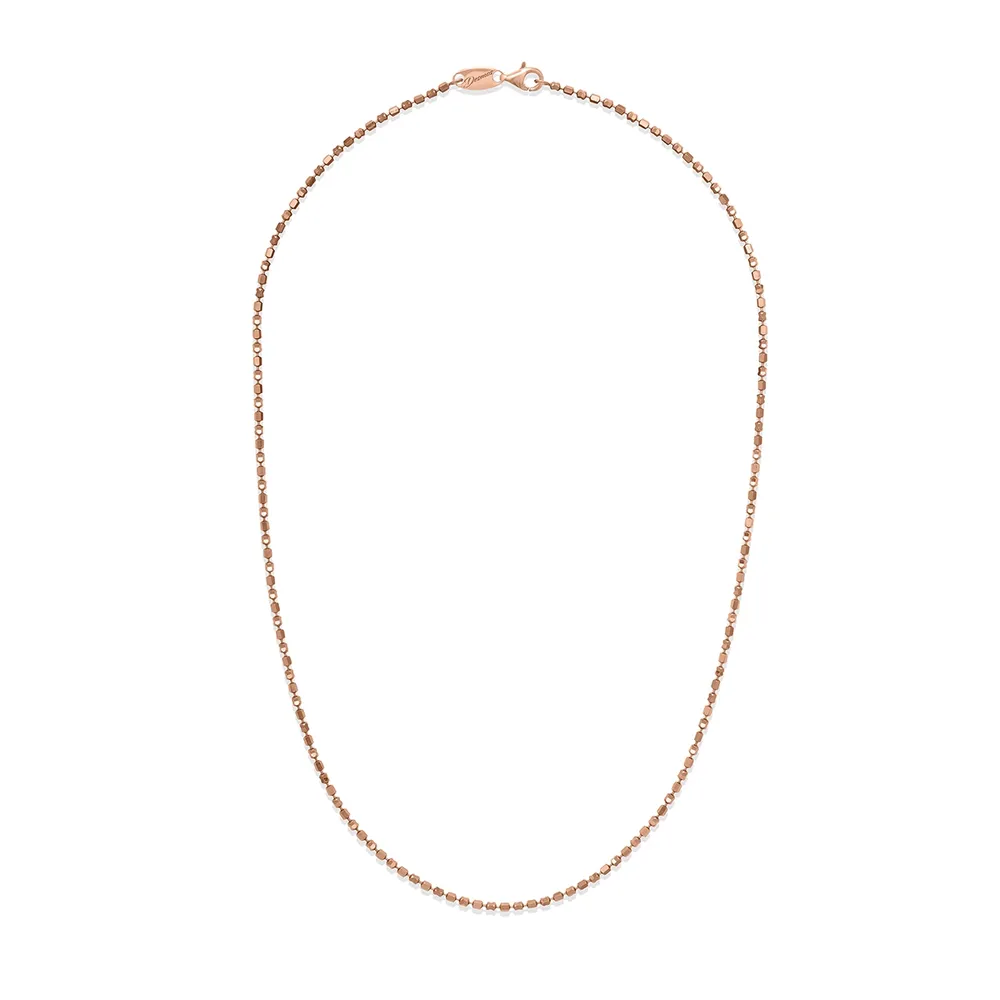 Collana Base In Argento 925 Rosato – 3 Anelli, 47 Cm – Personalizzabile Con Ciondoli – Regalo Con Certificato