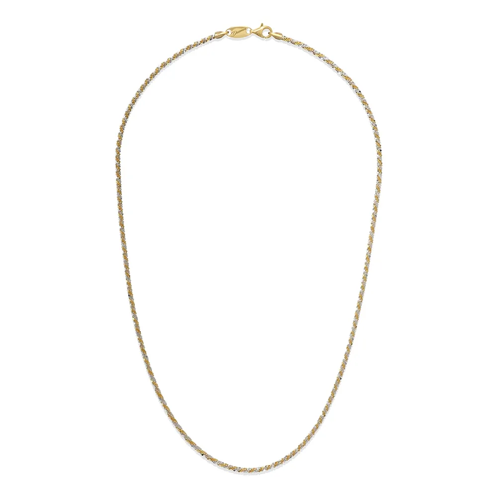 Collana Desmos Rock Twist In Argento Bianco e Giallo