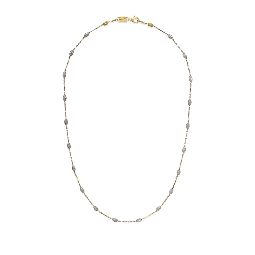 Collana Desmos Station Moon In Argento Bianco e Giallo