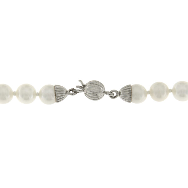 7.5-8mm White Freshwater Cultured Iron Fabio Pearls Necklace