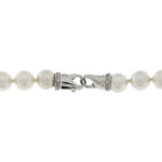 Fabio Ferro necklace of 7/7.5 mm Japanese Cultured White Pearls with White Gold clasp and diamonds