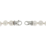 Fabio Ferro necklace of 7/7.5 mm Japanese Cultured White Pearls with White Gold clasp and diamonds