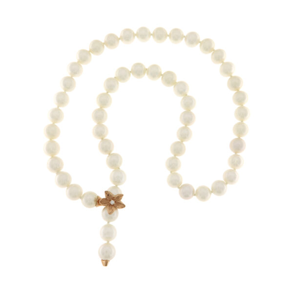 Fabio Ferro Halskette aus weißen Süßwasser-Zuchtperlen 7-8 mm