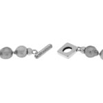 Gray Sea Water Fabio Iron Bead Necklace 8 mm