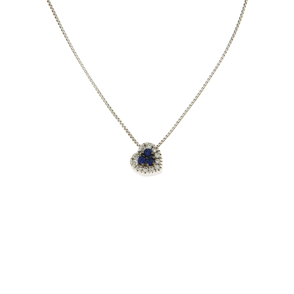 Bliss Heart of Sapphires Halskette aus Weißgold mit Diamanten