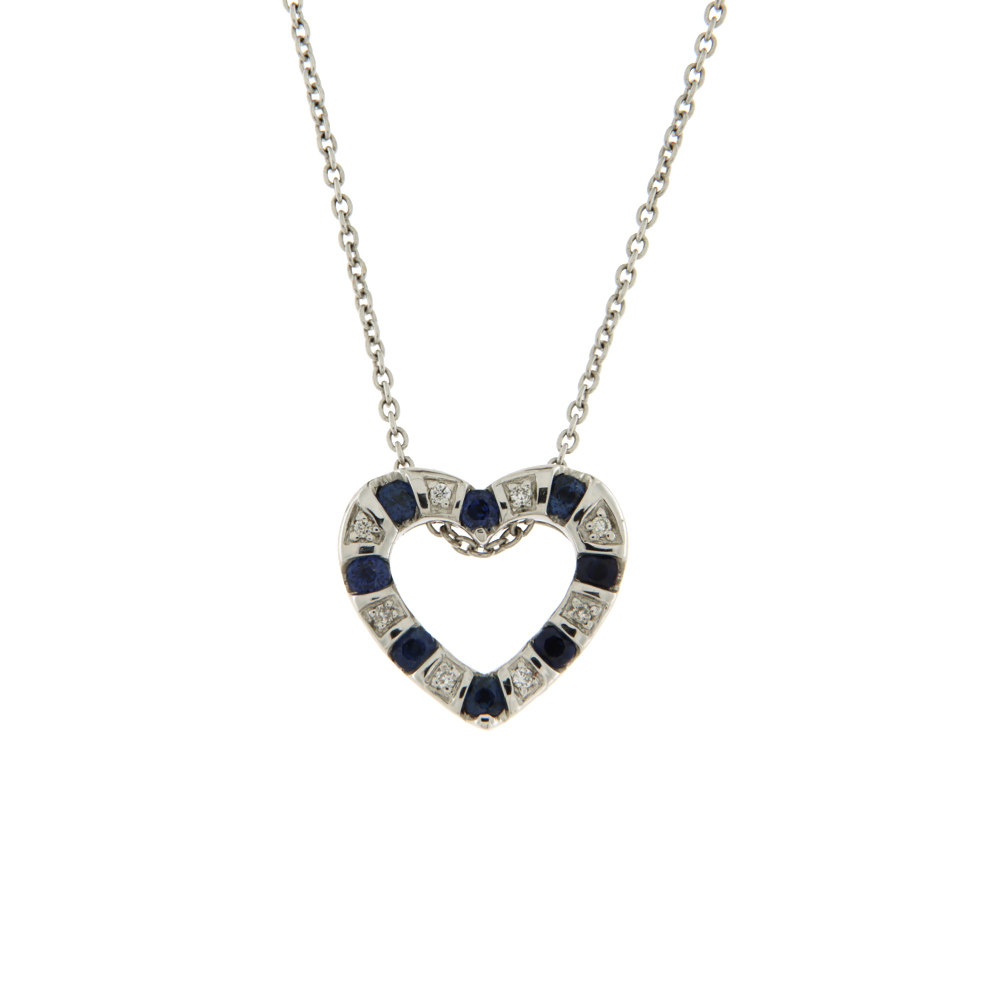 Bliss Necklace Heart of Sapphires and Diamonds Cabaret Collection