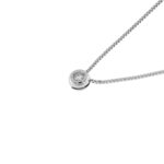 Fabio Iron Onion Point Light Necklace in White Gold with 0.05 Carat Diamond