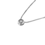 Fabio Iron Onion Point Light Necklace in White Gold with 0.10 Carat Diamond